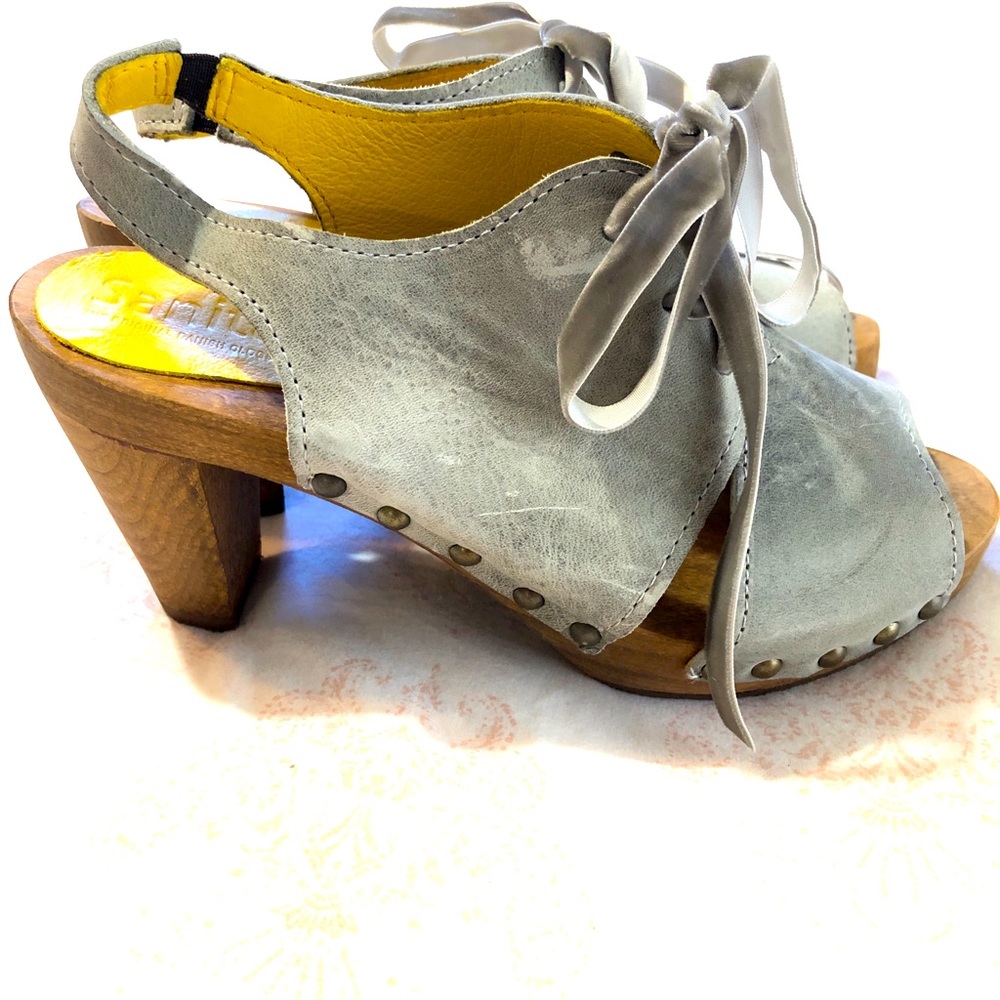 Sanita Danish Robins’ Egg Blue Clog Heels, 36/6